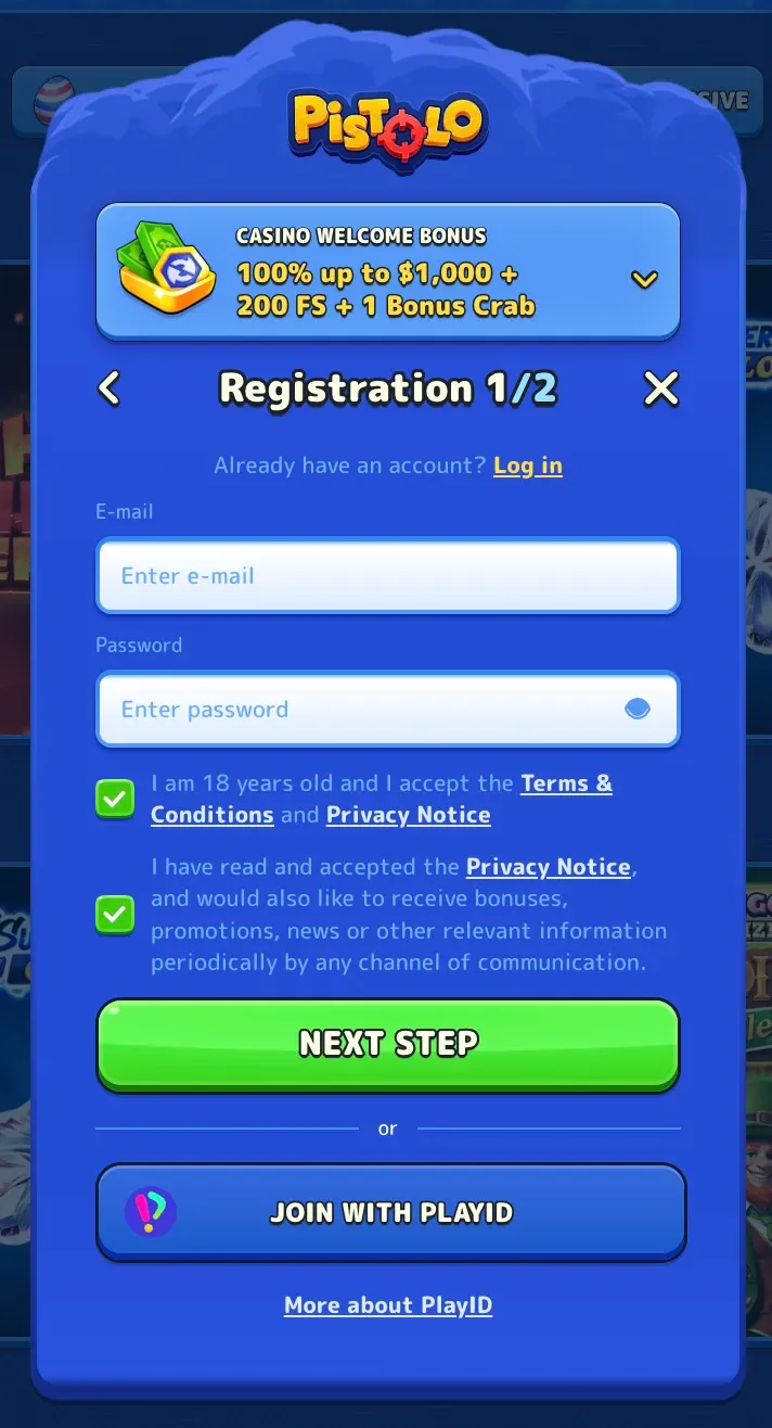 Pistolo registration